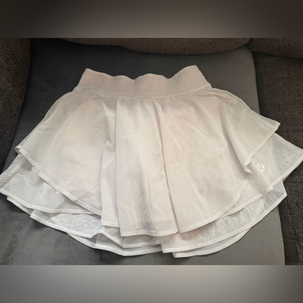 lululemon athletica White Double-Layer Mesh Skort with Liner